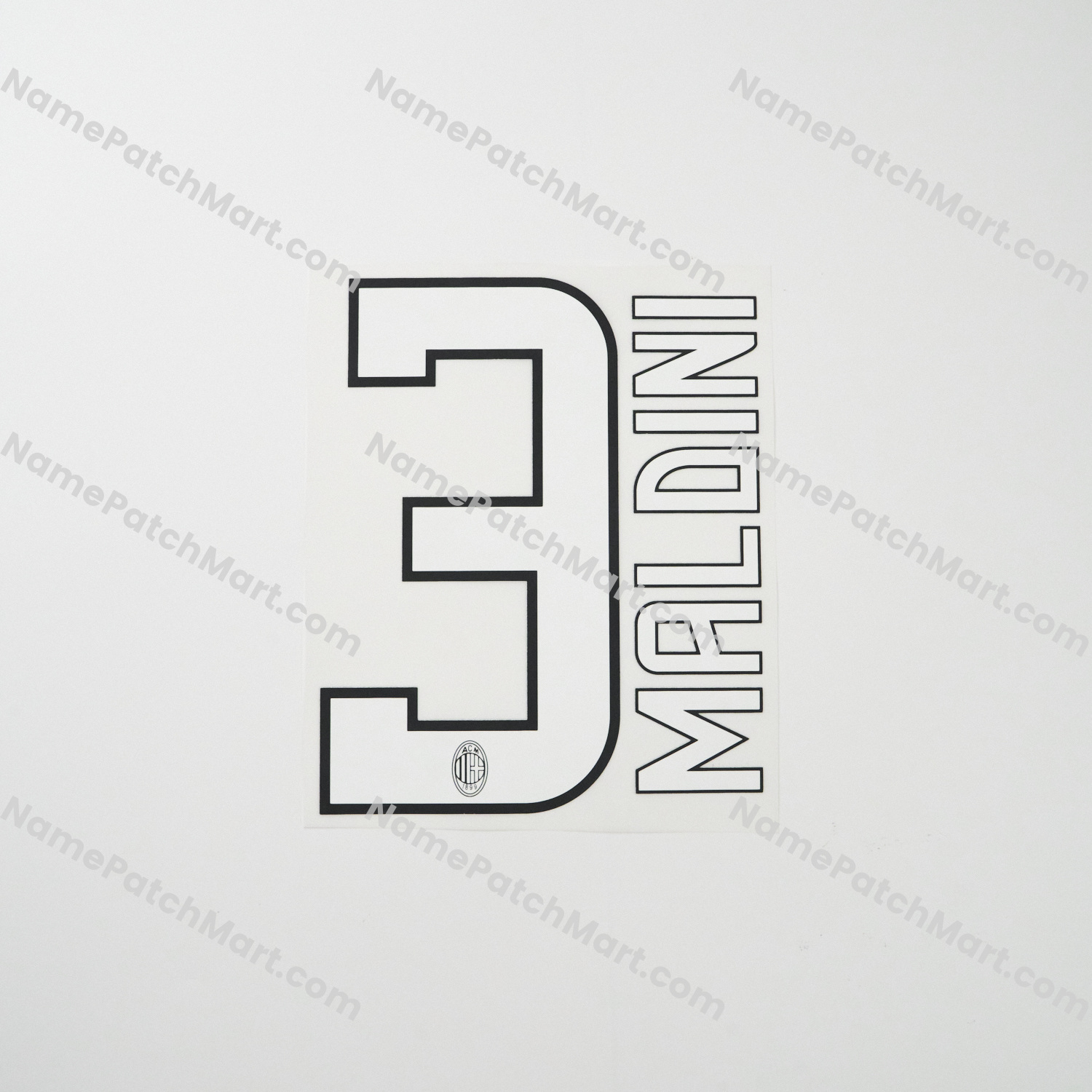 Maldini #3 - AC Milan 2008-09 Home  | Name Number Set - NamePatchMart.COM