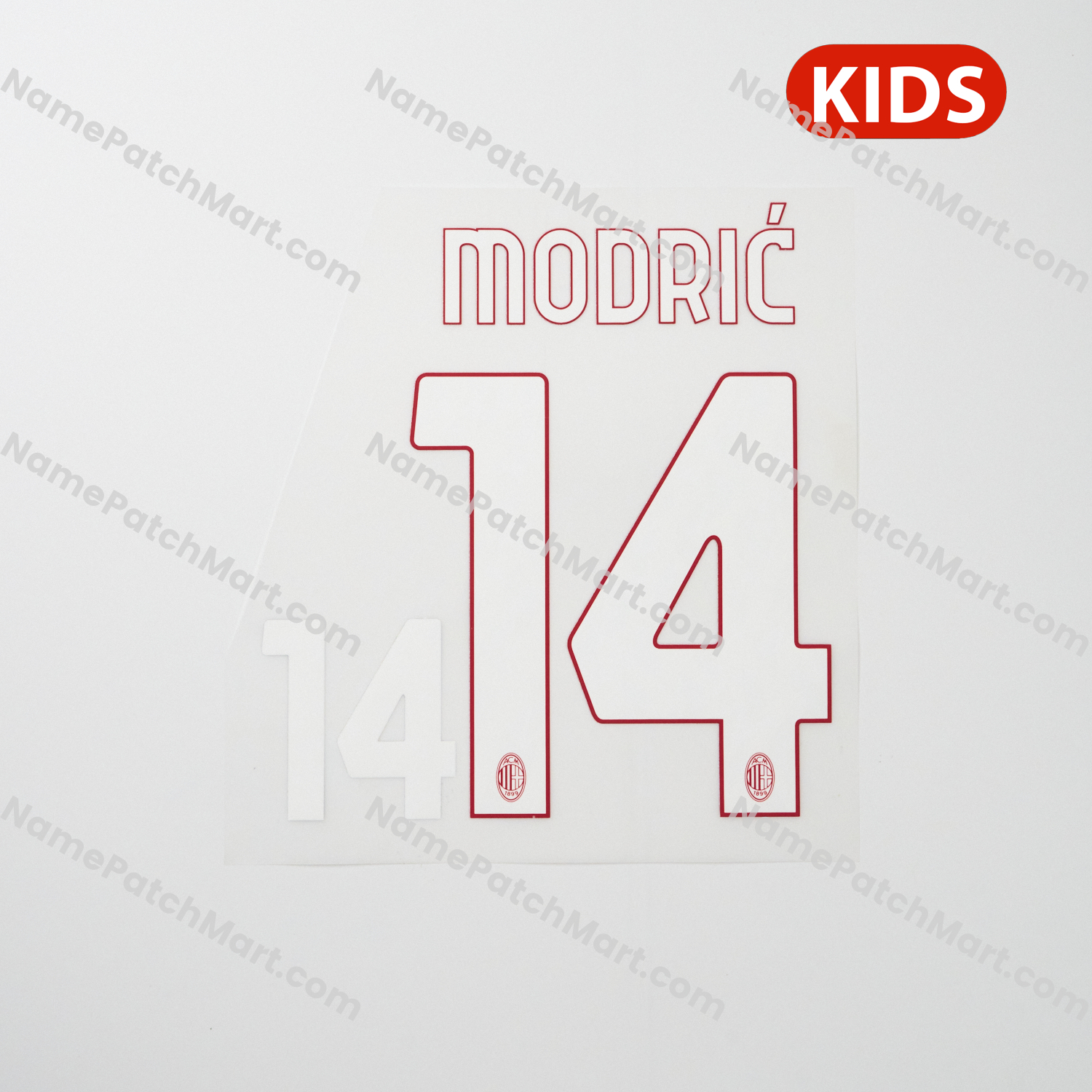 KIDS Modrić #14 - AC Milan 25-26 Home  | Name Number Set - NamePatchMart.COM