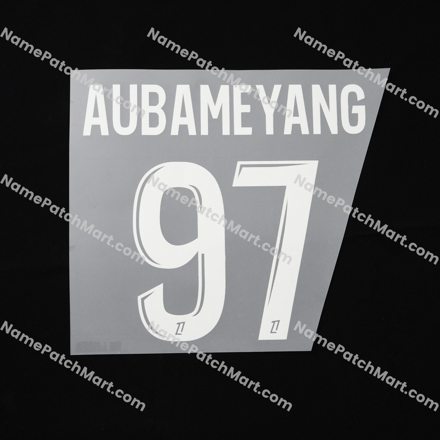 Aubameyang #97 (Ligue 1) - Marseille 25-26 Away and Third  | Name Number Set - NamePatchMart.COM